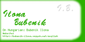 ilona bubenik business card